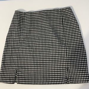 Black and white plaid mini skirt
